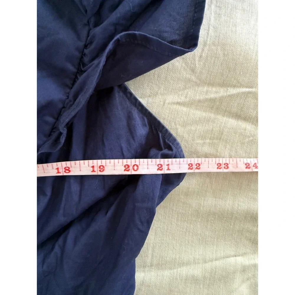 Eloquii Elements Coastal Romantic Navy Midi Dress Ruffle‎ Sleeve Tie Back 14